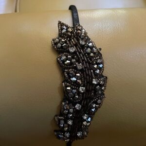 Elegant Black Beaded Headband